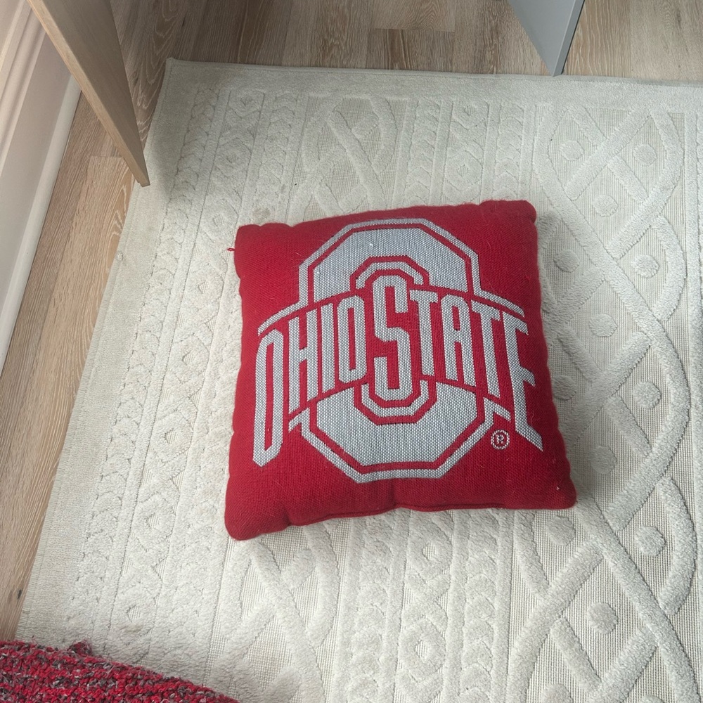 Ohio State Red Logo Throw Pillow